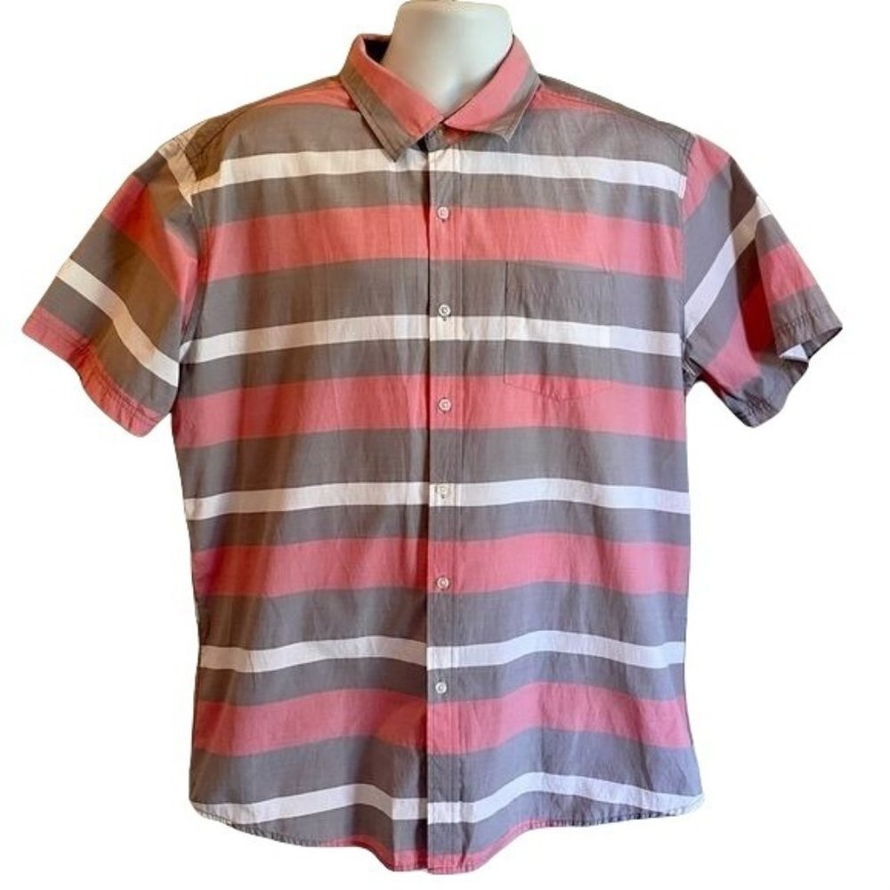 Holton Canvas Cloth Short Sleeve Button Down Casual Shirt Mens XL